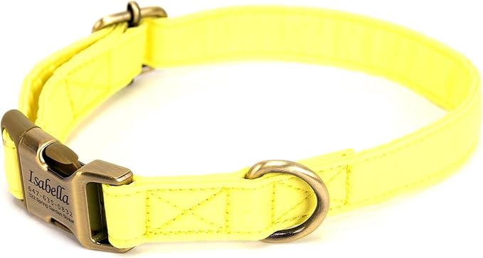 Personalized Dog Collar with Name and Phone Number Engraved,Adjustable Custom Puppy Collar,Organic Cotton Pet Collar for Small Medium Large Boy Girl Dogs