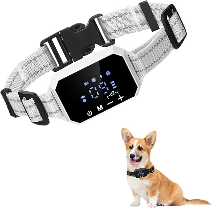 GPS Wireless Dog Fence, Electric Pet Containment System for Stubborn Dogs, Safe Effective, Rechargeable Waterproof Shock Collar Receiver, Tone/Static Correction, Harmless for All Dogs,White