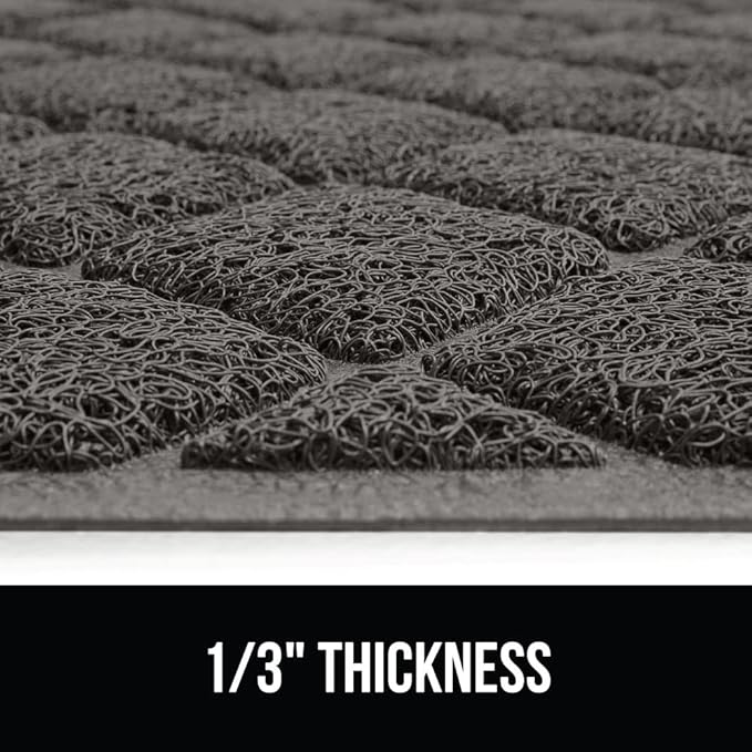 GORILLA GRIP Cat Litter Box Mat, 47x35, Water Resistant, US Designed Kitty Litter Trapping Mats, Easy to Clean, Scatter Control, Less Mess and Clean Floors, Kitten Supplies for Indoor Cats, Dark Gray