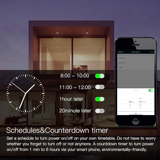 MOES WiFi Smart Wall Outlet,15A Divided Control 2 in Wall Socket with USB Interface,Smart Life/Tuya APP Remote Control Compatible with Alexa and Google Home No Hub Required, ETL Certified, 2.4G WiFi