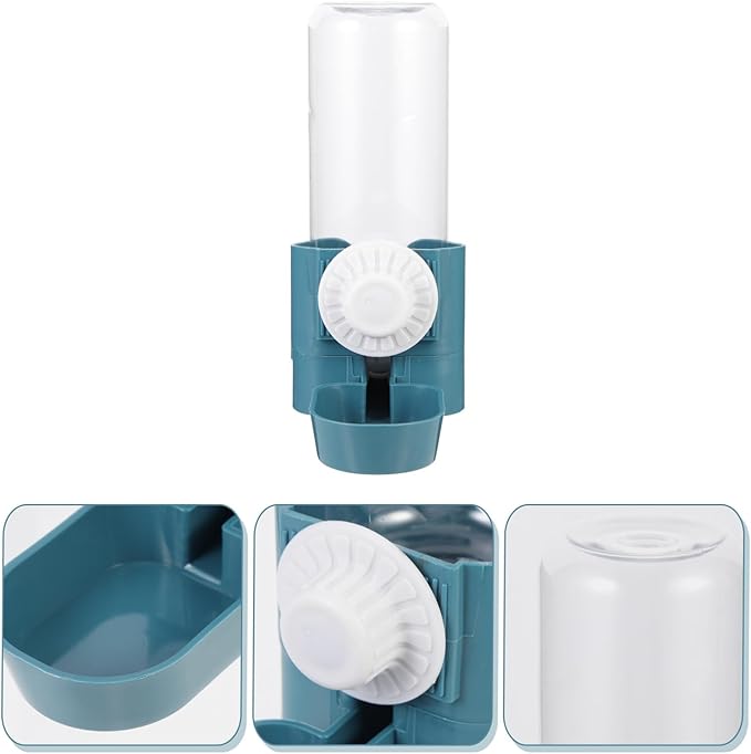 COHEALI Pet Automatic Hanging Water Dispenser Bottle for Dogs and Cats, Ocean Blue Plastic Cage Water Feeder, Space-Saving Hydration Solution for Pets in Indoor and Outdoor Use