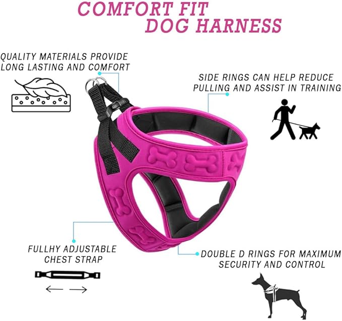 Comfort Fit Dog Harness Soft Padded No Pull Harness with Adjustable Buckles for Small Medium Large Dogs Step in Pet Vest with Easy Control Handle for Walking Jogging Running Training Dogs & Puppies