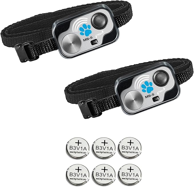 Genuine MS-5 Automatic Pet Door Collars from High Tech Pet Brand - Combo Pack or 2 Collars and 6 Free Batteries