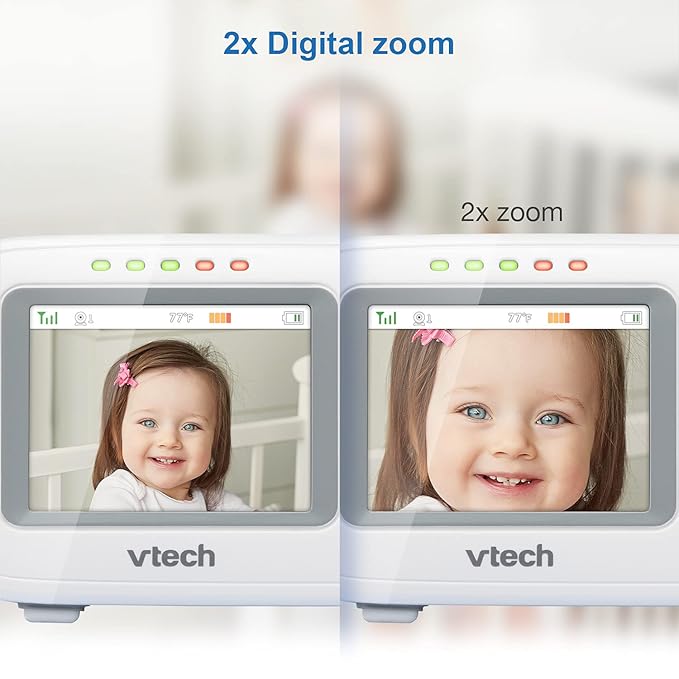 VTech VM320 Baby Monitor, 2.4" Screen with Fixed Camera, Night Vision, Soothing Sounds, 2-Way Talk, Secured Transmission, Secure Transmission No WiFi