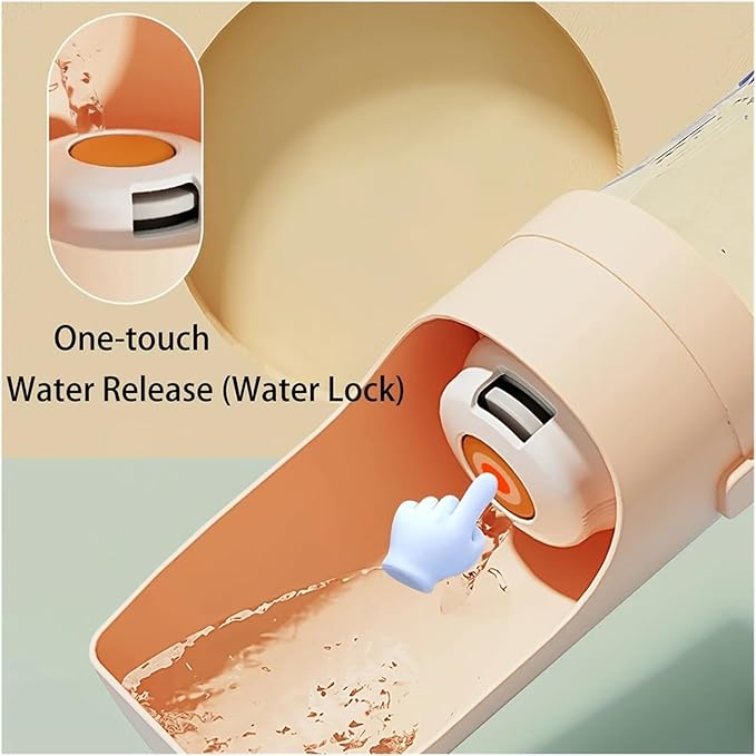 Portable Dog Water Bottle Durable Pet Hydration Dispenser Outdoor Walks Hiking Travel Ergonomic(Gray)