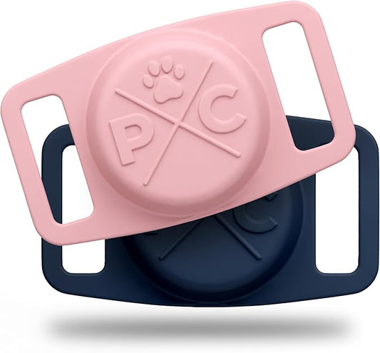 Pup Culture AirTag Dog Collar (2 Pack) | Durable & Protective Dog AirTag Holder - Track Your Pet Using Apple AirTag Technology - Dog Collar AirTag Holder