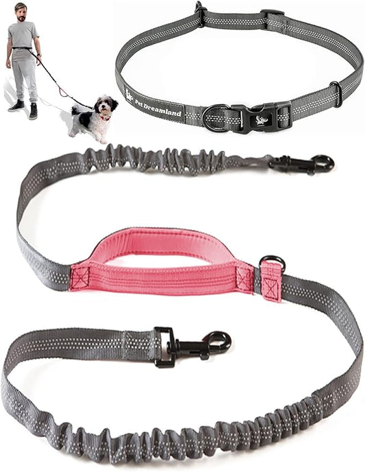 Exquisite Hands-Free Leash for Medium Dogs: Perfect for Active Pet Owners Comfortable, Durable & Ideal for Running, Walking, Hiking. Premium Dog Waist Leash with Bungee. Must-Have Dog Gear