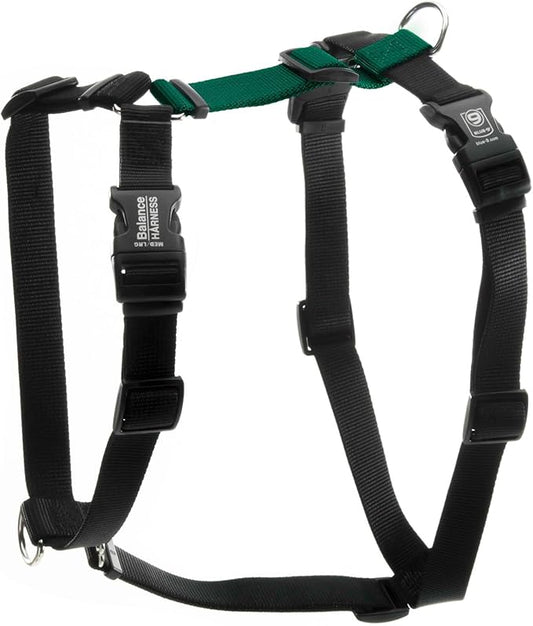 Blue-9 Buckle-Neck Balance Harness, Fully Customizable Fit No-Pull Harness, Ideal for Dog Training and Obedience, Made in The USA, Hunter Green, M/L