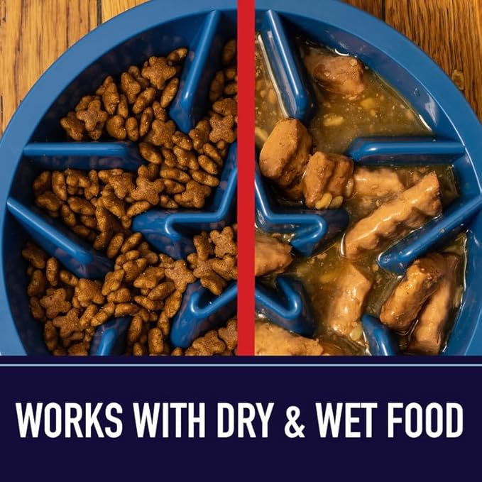 Leash Boss Slow Feeder Dog Bowls - 1.5 Cup, Puzzle Dog Food Bowl with Feeder Holes, Fits into Elevated Pet Feeders, Slow Eating for Large, Medium & Small Sized Breeds, Gray