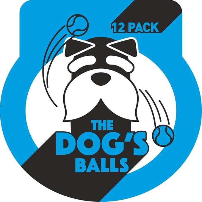 The Dog's Balls, Dog Tennis Ball, Blue 12-Pack, Strong Toy for Agility Training, Puppy Training, Play, Exercise & Fetch, 2.5 Inch Diameter
