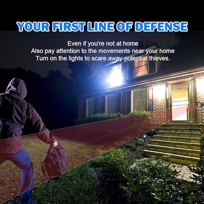 Smart Outdoor Home Security - Weather Resistant WiFi Motion Sensor&Detector - Remote APP Notifications - Compatible with Alexa