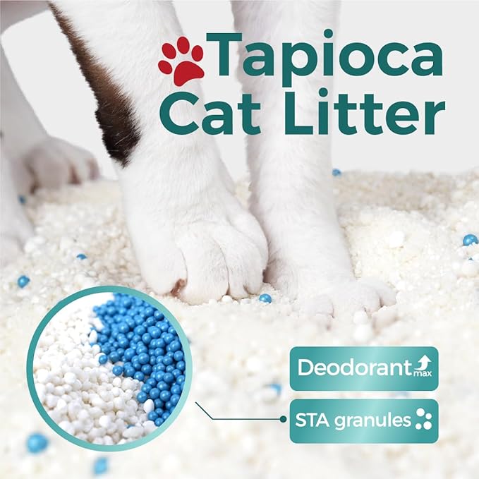 Tapioca Cat Litter, Cassava Cat Litter Odor Control Dust-Free Clumping Litter