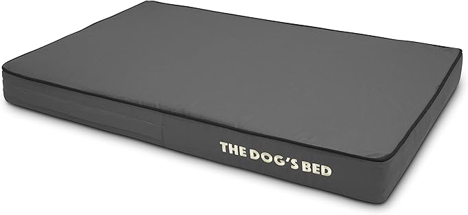 The Dog’s Bed Orthopedic Memory Foam Dog Bed, Medium Grey & Black, Waterproof, Supportive Dog Bed with Replaceable Covers, Veterinary Approved