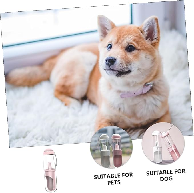 TOYANDONA Portable Dog Water Bottle Leakproof Outdoor Pet Dispenser with Detachable Transparent Bottle for Travel and Hiking