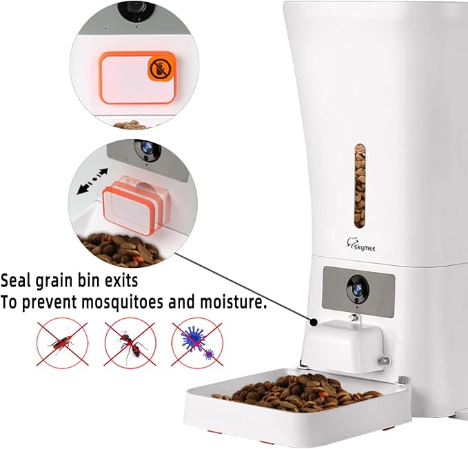 12L Smart Automatic Dog Feeder Large Breed with Camera, 5G WiFi Automatic Cat Feeders Food Dispenser 1080P Full HD Pet Camera Treat Dispenser with Night Vision and 2-Way Audio