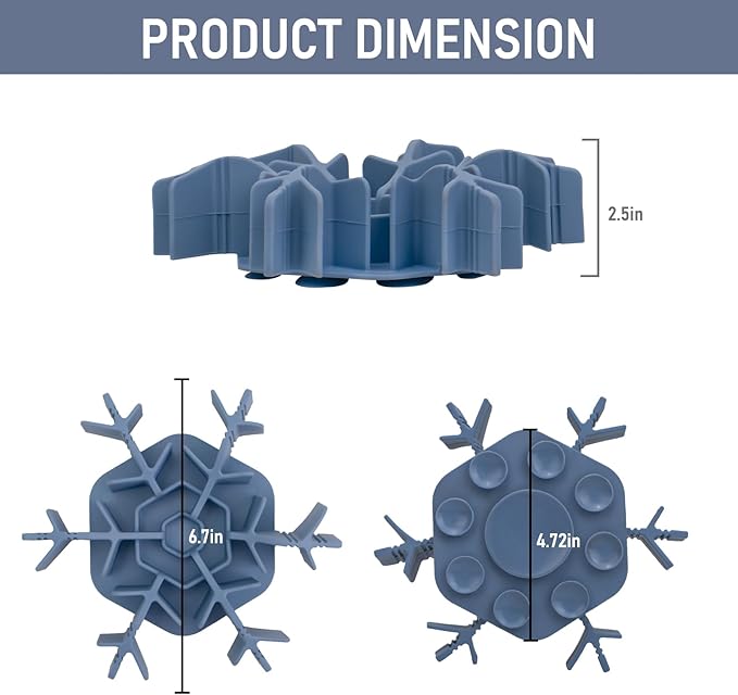 Slow Feeder Insert for Dog Bowl with Upgraded Big Suction Cups Anti-Slip, Cuttable 4.7-7in Anti-Chocking Extra-Slow Feeding Fits Standard Metal Dog Bowls for Large Medium Small Dogs, Blue