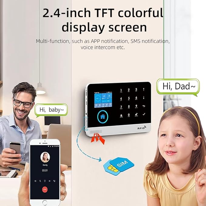 YBJ 21-Piece-Kit WiFi Alarm System for Home Security, DIY 4G Smart Home Security System, Wireless Home Alarm System with APP Control, Motion Detector, Door Window Sensor, Siren,Work with Amazon Alexa