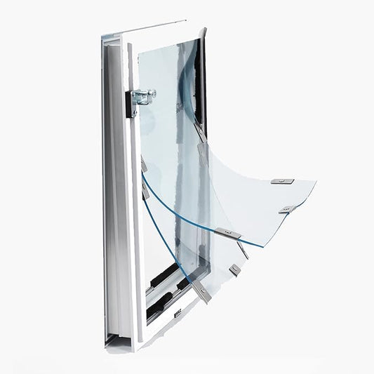 Door Model | Cat & Dog Doors | Energy Efficient Double Vinyl Flaps | Locking Security Cover | Skilled Install Required | Heavy Frame of Extruded Aluminum | Steel Reinforced Corners | Hale Pet Door
