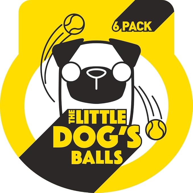 The Little Dog's Balls, Dog Tennis Balls, Yellow 6-Pack,Strong Toy for Agility Training, Puppy Training, Play, Exercise & Fetch, 1.9 Inches Diameter