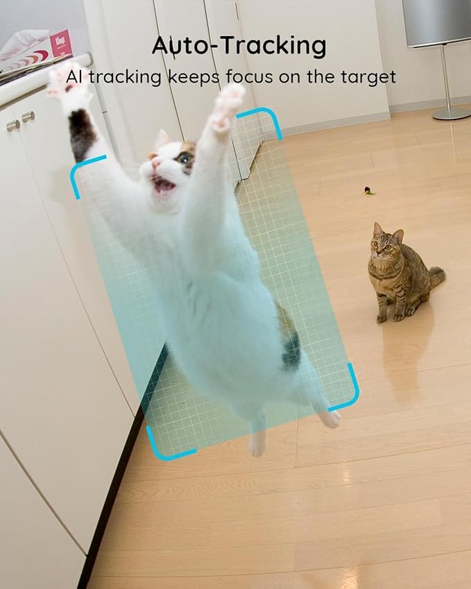 virtavo XD1 Indoor Security WiFi Camera, No Subscription Required, Dual-Lens 360° PTZ Baby Monitor & Pet Cam, Motion Tracking, 2-Way Audio, Night Vision, Cloud/SD Storage, Phone App, Plug-in Power