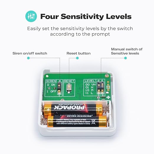 THIRDREALITY Zigbee Vibration Sensor 3 Pack with 110dB Alarm, Zigbee Hub Required,Adjustable Sensitivity, Work with SmartThings, Home Assistant via ZHA/Z2M and Echo Devices with Built-in Zigbee hub