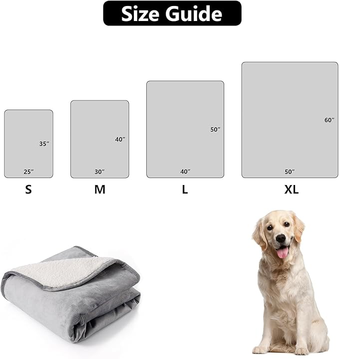 Waterproof Blanket for Bed, Leak Proof Dog Blankets for Couch Sofa Protection, Reversible Pet Sherpa Throw Furniture Protector Machine Washable King Size(86"x108",Darkgrey)