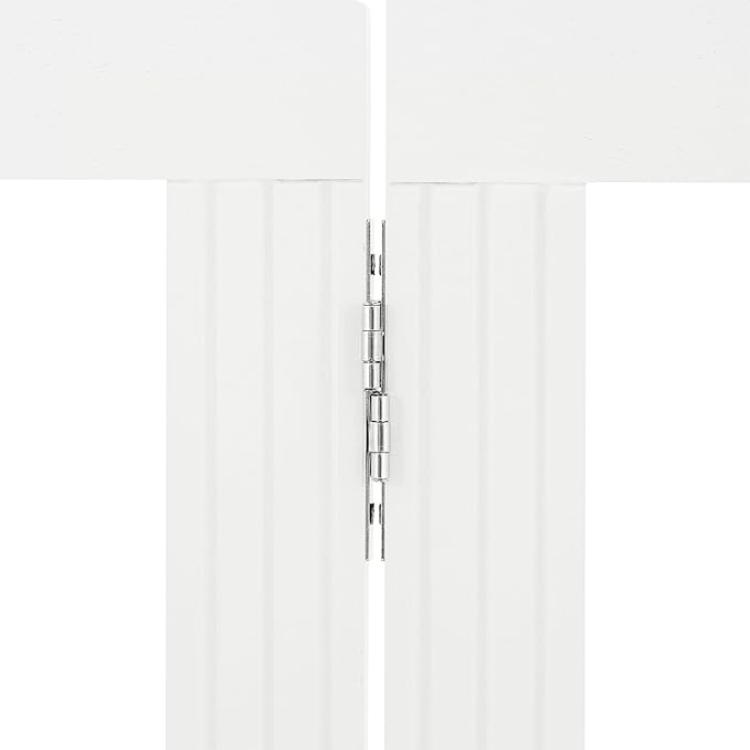 SPIRICH Dog Gate Indoor, Dog Gates for Doorways, Stairs, The House, Wooden Freestanding Foldable Pet Gate, Extra Wide Step Over Puppy Gate, 3 Panels, White