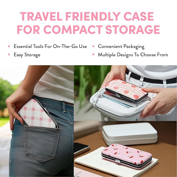 Éclat Manicure Pedicure Kit for Men & Women, 6Pcs Finger & Toe Nail Care Tools Includes Nail Clipper Cutter, Tweezer, File, Cuticle Pusher, Personal Care Professional Grooming Set With Travel Case