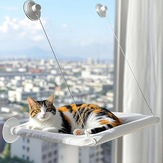 Cats Window Perch, Window cat Bed,Hammock, House, Equipped with Two Powerful Suction Cups, The Load-Bearing Capacity is Stronger, and The cat can Rest Assured to bask in The Sun(Gray)