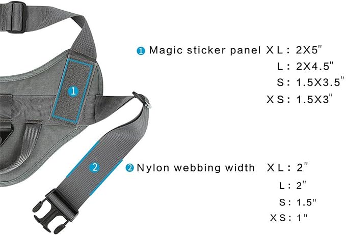 EXCELLENT ELITE SPANKER Tactical Dog Vest Training Military Patrol Service Dog Harness Easy Control Adjustable No-Pull Nylon Pet Harness with Handle for Small Medium Large Dogs(Grey-XL)