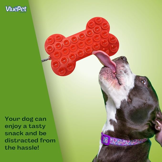 VALUEPET | Dog Lick Mat - Silicone Lick Mat for Anxiety Relief - Slow Feeder Licking Pad for Butter, Yogurt, & Peanut - Suitable for Dog Training, Boredom Reducer, Bathing & Grooming - Bone - 6.6 Inch