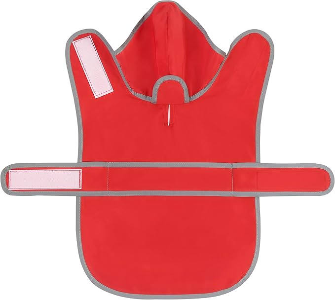 Dog Raincoats for Large Dogs Waterproof Hooded Rain Jacket with Reflective Strips Leash Hole & Poncho Adjustable Fit (Red,XL)