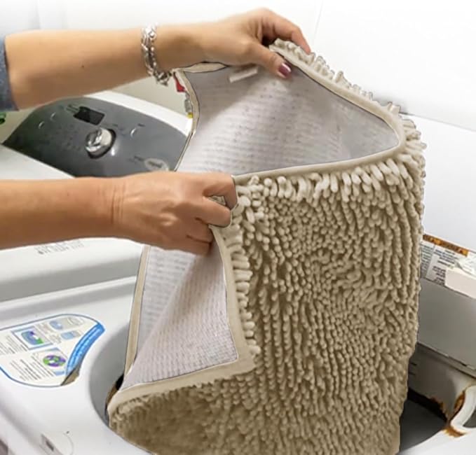 Muddy Mat® | Super Absorbent Door Mat Indoor, Microfiber Quick Dry Chenille Entryway Rug, Non-Slip Front Door Mat, Indoor Mats for Entryway, Machine Washable Pet Rug, Beige XXXL 72"X48"