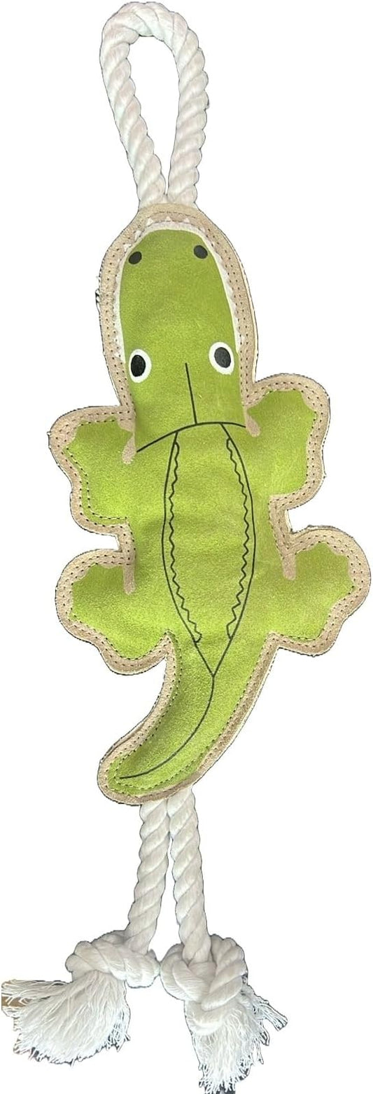 Eco Leather Crocodile Toy Natural and Tough Dog Toys - Long Lasting Chew Toys for Aggressive Chewers - Strong Dog Toy for Dogs and Puppy