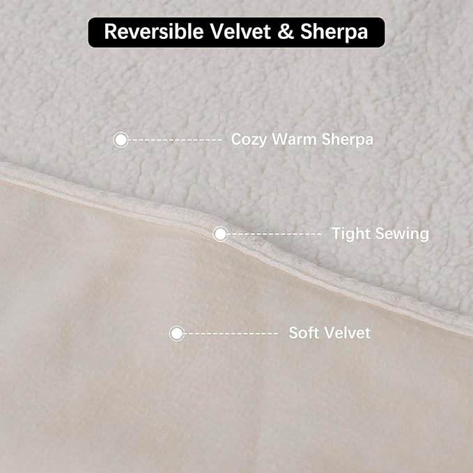 Waterproof Dog Blankets for Large Dogs, Washable Pet Blanket for Indoor Cats, Plush Sherpa Puppy Throw Furniture Protector for Bed Couch Sofa(40"x50",L,Beige)