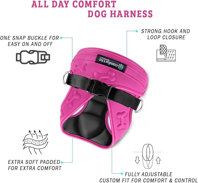 Comfort fit All Weather Step-in Dog Harness - Adjustable Small Dog Harness Medium Sized Dogs - Soft Padded Easy Walk Dog Vest Harnesses
