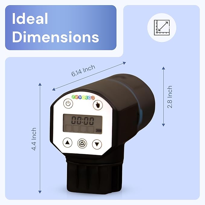 Auto Fish Feeder for Aquariums – Automatic Timer Dispenser with LCD Display & Adjustable Settings – Great for Vacation or Daily Feeding
