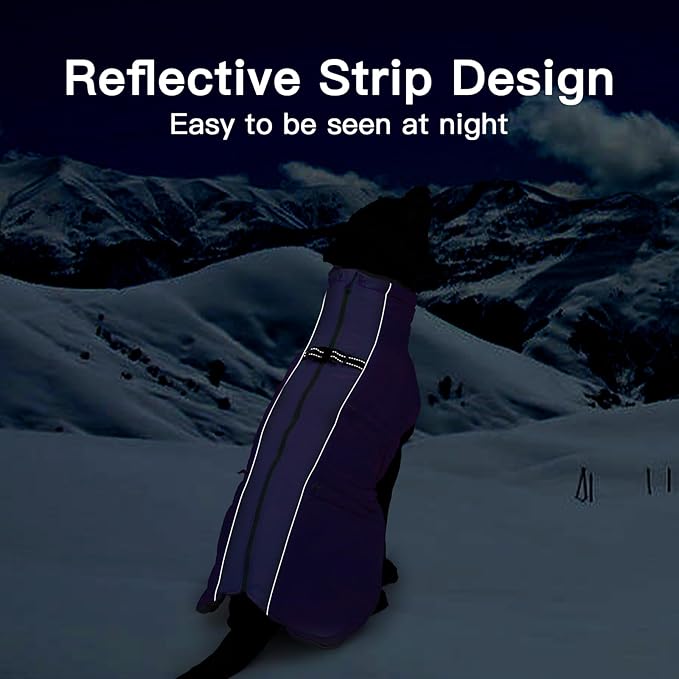 Dog Coat Winter Warm Dog Jackets for Large Dogs Reflective Snowsuit with Harness Fleece Dogs Snow Jacket Waterproof Pet Clothes for Cold Weather