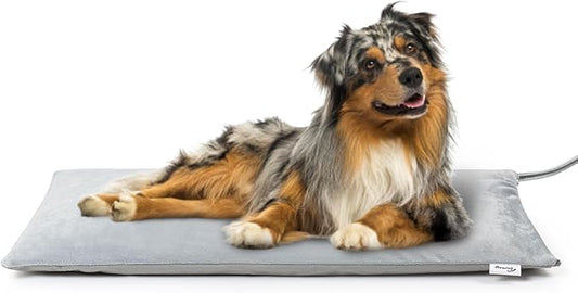 Toozey Outdoor Pet Heating Pad 35x24in,Extremely Waterproof Heated Bed for Dogs and Cats, Thermostatic Control, Chew-Resistant Cord, Soft Electric Blanket with Overheat Protection