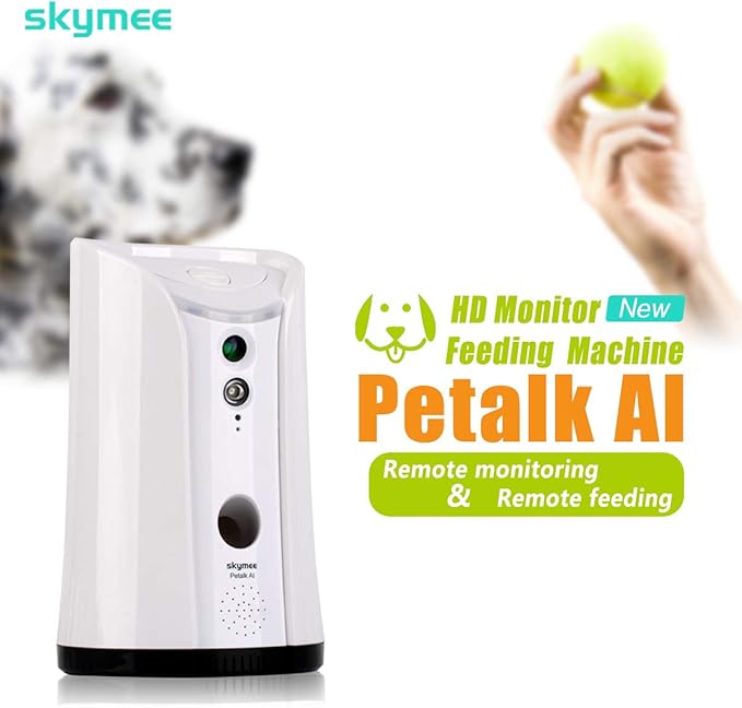 SM-02 Dog Camera Treat Dispenser, Remote Pet Camera with Two-Way Audio and Night Vision Remote via APP, Compatible with Alexa