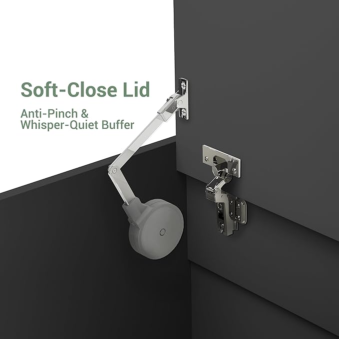 Top Entry Litter Box Enclosure, Modern Flip Top Litter Box Furniture with Cat Scratch Mat, Side Table (Black)