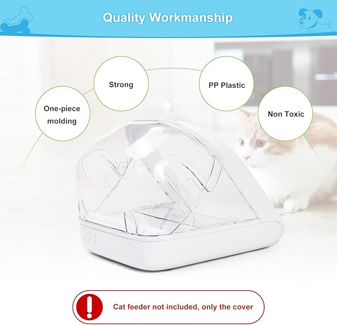 Pet Feeder Rear Cover for Pet Feeder & Connect, YOIHABV Cat Feeder Cover, Help Ensure Persistent Pets Can't Access/Steal Food from The Rear of The Cat Feeder While Lid is Open