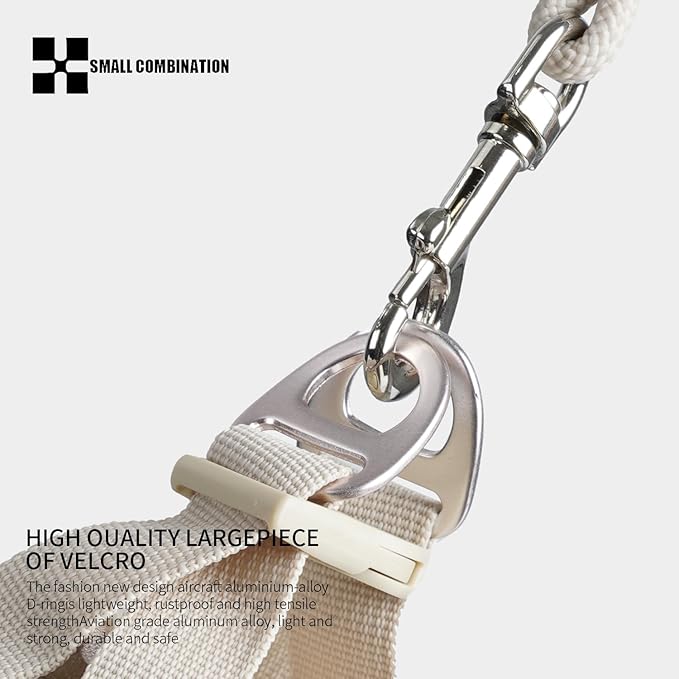 Adjustable Dog Harness with Leash, Reflective Mesh, No-Pull Design，Matching Lead Rope (Cream-Coloured, XXXS)