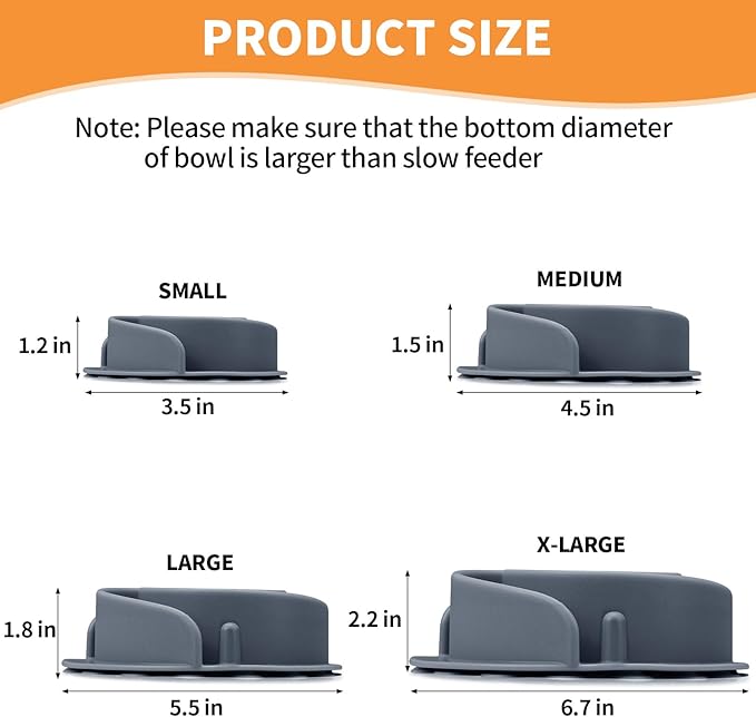 Slow Feeder Dog Bowls Insert, Animire Soft Silicone Slow Eating Dog Food Bowl for Small, Medium and Large Dogs, Compatible with Regular and Elevated Bowls