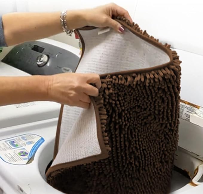 Muddy Mat® Shown on TV – Super Absorbent Door Mat Indoor, Microfiber Quick Dry Chenille Entryway Rug, Non-Slip Front Door Mat, Indoor Mats for Entryway, Machine Washable Pet Rug, Brown 36"x72"