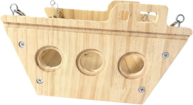 Hamster Cage Swing Toy Wooden Chinchilla Hammock Pet Supplies Accessories Habitat Wooden Hanging Decor for Gerbil Rat