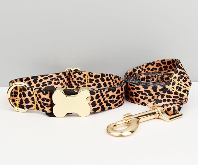 Personalized Dog Collar with Bone Buckle – Custom Name & Phone Number Engraved, Adjustable Quick Release for Small to Large Dogs (Ethnic Style)