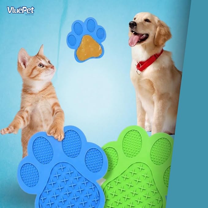 VALUEPET | Dog Lick Mat - Silicone Lick Mat for Anxiety Relief - Slow Feeder Licking Pad for Butter, Yogurt, & Peanut - Suitable for Dog Training, Boredom Reducer, Bathing & Grooming - Paw - 6.6 Inch