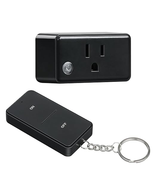 Remote Control Outlet Plug, 200FT Long Range Wireless Light Switch, Compact Design, 15A/1875W High-Power for Lamps, Lights, Household Appliances, FCC & ETL Listed