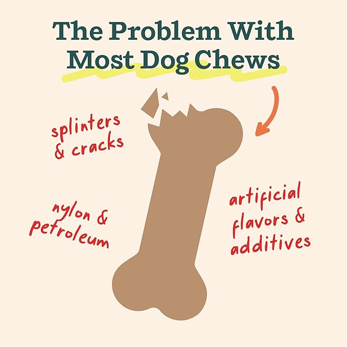 WOOF HonestChew Dog Toy Infinity - Durable Dog Chews - Made with Natural, Plant-Based Ingredients - Splinter-Resistant - Safer Than Dog Bones - Small